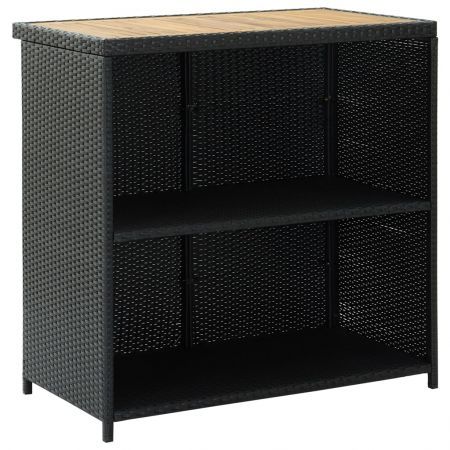 3 Piece Bar Set Poly Rattan Black