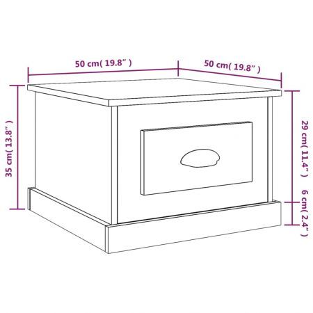 Coffee Table Grey Sonoma 50x50x35 cm Engineered Wood