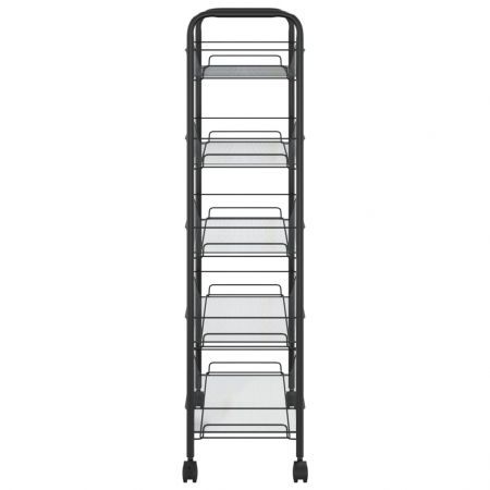 5-Tier Kitchen Trolley Black 46x26x105 cm Iron