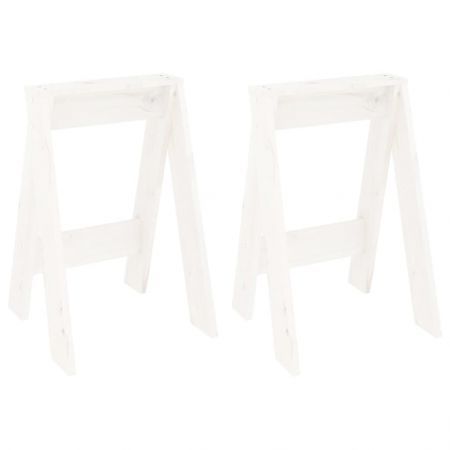 Stools 2 pcs White 40x40x60 cm Solid Wood Pine