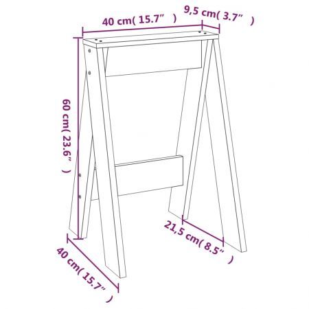 Stools 2 pcs White 40x40x60 cm Solid Wood Pine