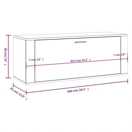 Wall Shoe Cabinet Black 100x35x38 cm Engineered Wood