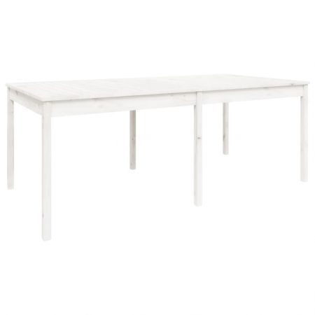 Garden Table White 203.5x100x76 cm Solid Wood Pine