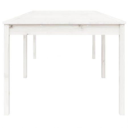 Garden Table White 203.5x100x76 cm Solid Wood Pine