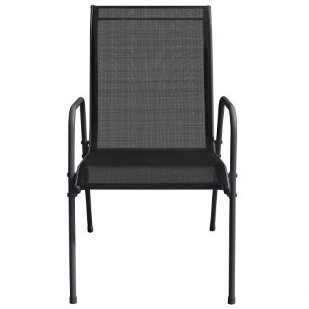 Garden Chairs 2 pcs Steel and Textilene Black