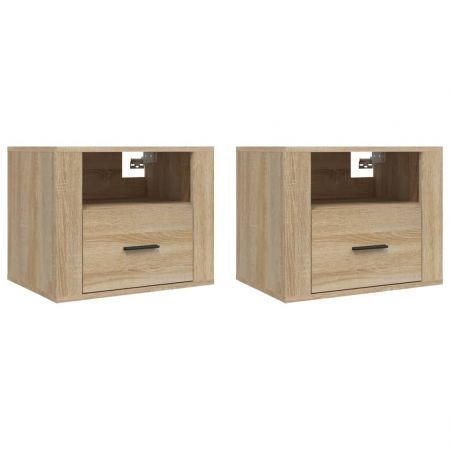 Wall-mounted Bedside Cabinets 2 pcs Sonoma Oak 50x36x40 cm