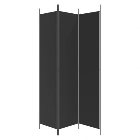 3-Panel Room Divider Black 150x220 cm Fabric