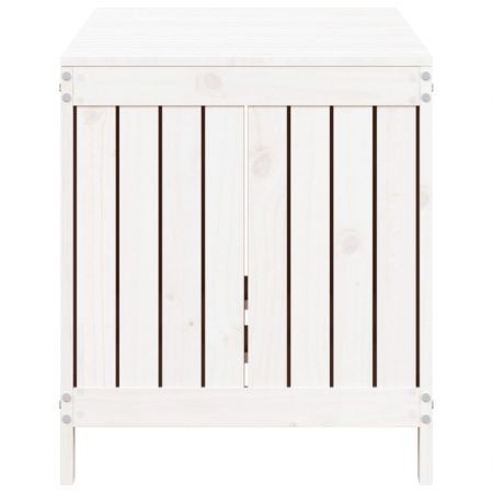 Garden Storage Box White 121x55x64 cm Solid Wood Pine