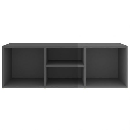 Shoe Storage Bench High Gloss Grey 105x35x35 cm Engineered Wood