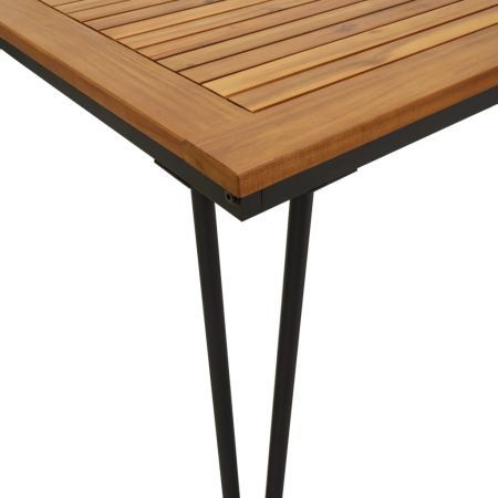 Garden Table with Hairpin Legs 140x80x75 cm Solid Wood Acacia