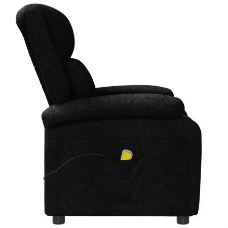 Wing Back Massage Chair Black Fabric