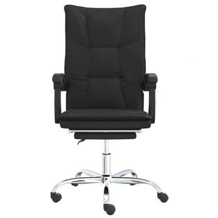 Reclining Office Chair Black Faux Leather