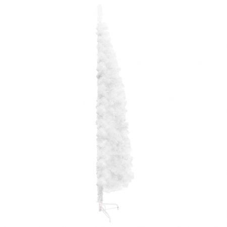 Slim Artificial Half Christmas Tree with Stand White 150 cm