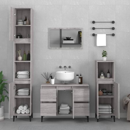 Sink Cabinet Grey Sonoma 80x33x60 cm Engineered Wood