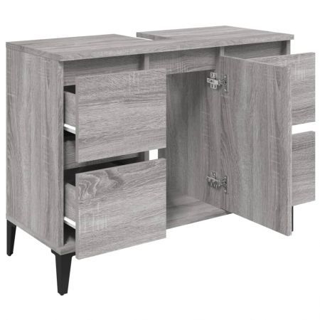 Sink Cabinet Grey Sonoma 80x33x60 cm Engineered Wood