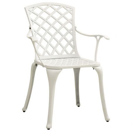 3 Piece Bistro Set Cast Aluminium White