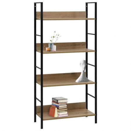 4-Layer Book Shelf Oak 60x27.6x124.5 cm Engineered Wood