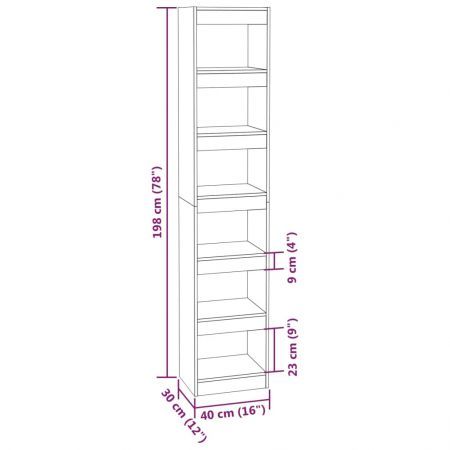 Book Cabinet/Room Divider Black 40x30x198 cm