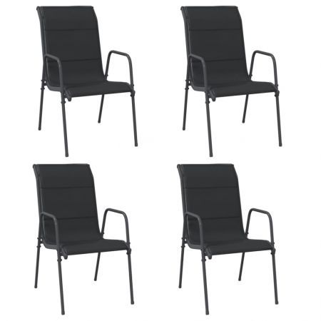 Garden Chairs 4 pcs Steel and Textilene Black