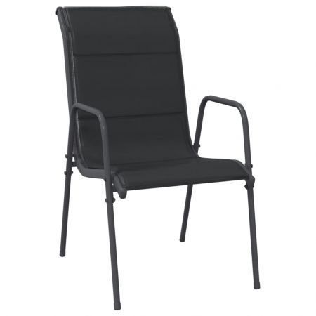 Garden Chairs 4 pcs Steel and Textilene Black