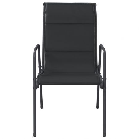 Garden Chairs 4 pcs Steel and Textilene Black