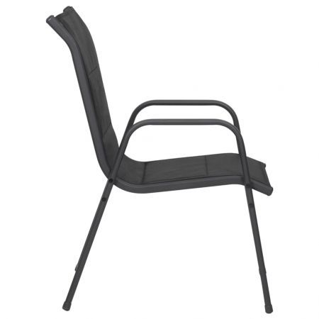 Garden Chairs 4 pcs Steel and Textilene Black