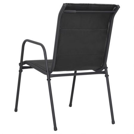 Garden Chairs 4 pcs Steel and Textilene Black