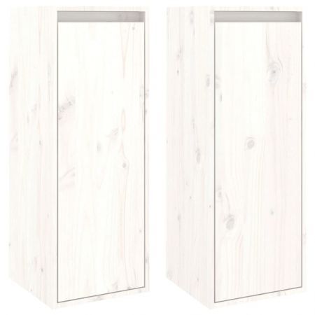 Wall Cabinets 2 pcs White 30x30x80 cm Solid Wood Pine