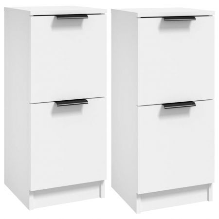 Sideboards 2 pcs White 30x30x70 cm Engineered Wood