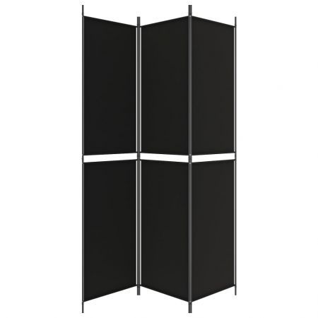 3-Panel Room Divider Black 150x220 cm Fabric