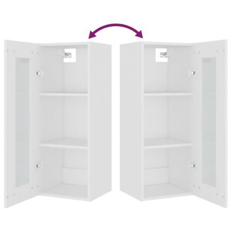 Hanging Wall Cabinet White 34.5x34x90 cm