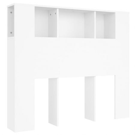 Headboard Cabinet White 120x18.5x104.5 cm