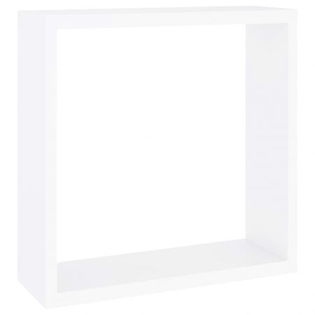 Wall Cube Shelves 3 pcs White MDF