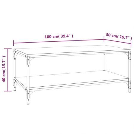 Coffee Table Sonoma Oak 100x50x40 cm Engineered Wood