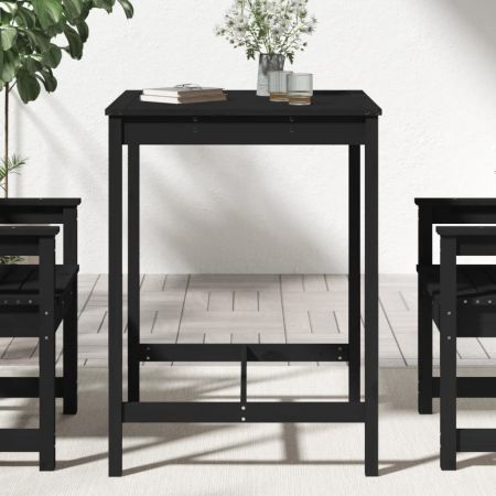 Garden Table Black 82.5x82.5x110 cm Solid Wood Pine