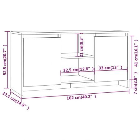 TV Cabinet White 102x37.5x52.5 cm Engineered Wood