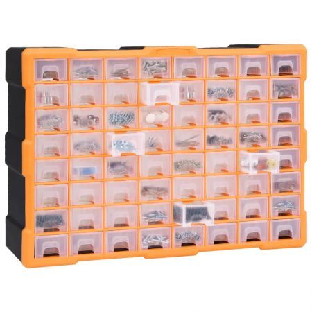 Multi-drawer Organiser with 64 Drawers 52x16x37.5 cm