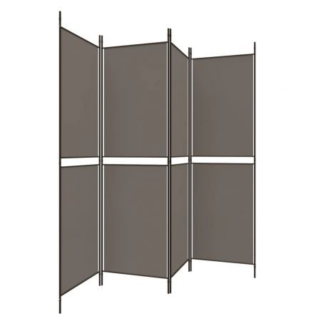 4-Panel Room Divider Anthracite 200x220 cm Fabric