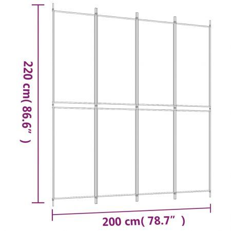 4-Panel Room Divider Anthracite 200x220 cm Fabric