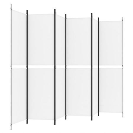 6-Panel Room Divider White 300x200 cm Fabric