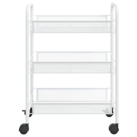 3-Tier Kitchen Trolley White 46x26x64 cm Iron