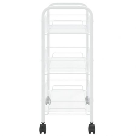 3-Tier Kitchen Trolley White 46x26x64 cm Iron