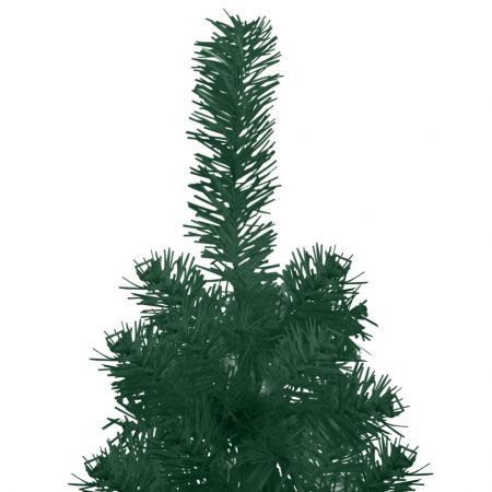 Slim Artificial Half Christmas Tree with Stand Green 240 cm