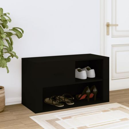 Shoe Cabinet Black 80x35x45 cm Engineered Wood