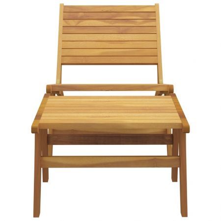 Garden Chair with Footrest Solid Wood Teak