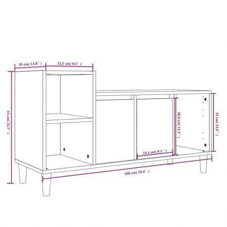 TV Cabinet Brown Oak 100x35x55 cm Engineered Wood