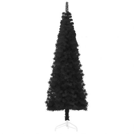 Slim Artificial Half Christmas Tree with Stand Black 150 cm