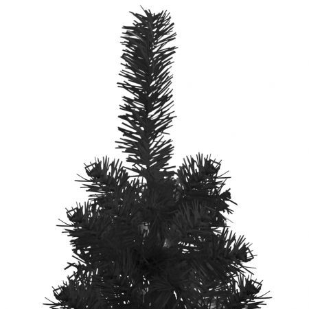 Slim Artificial Half Christmas Tree with Stand Black 150 cm