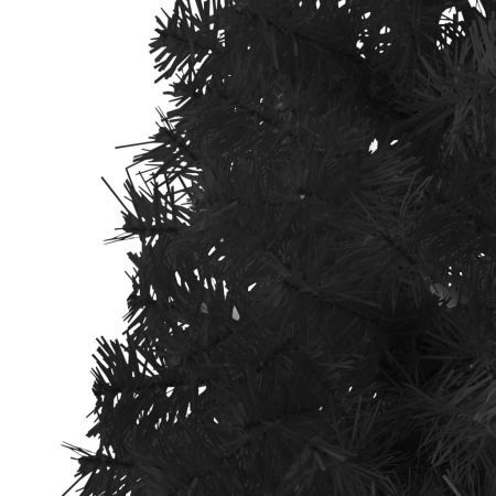 Slim Artificial Half Christmas Tree with Stand Black 150 cm