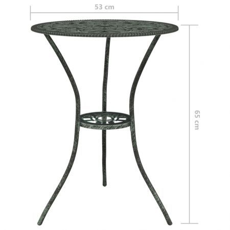 3 Piece Bistro Set Cast Aluminium Green